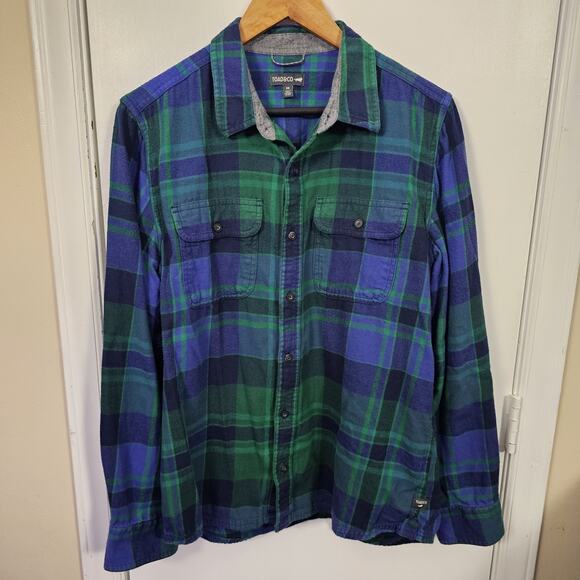 Toad & Co Flannagan Organic Cotton Flannel Casual Button Down Shirt Men's Medium - Picture 2 of 6